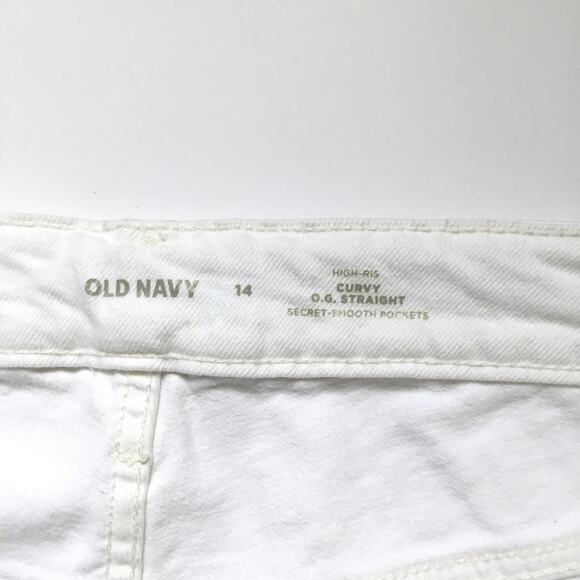 OLD NAVY High Rise Curvy O.G. Straight Jeans white Sz 14 - Picture 4 of 8